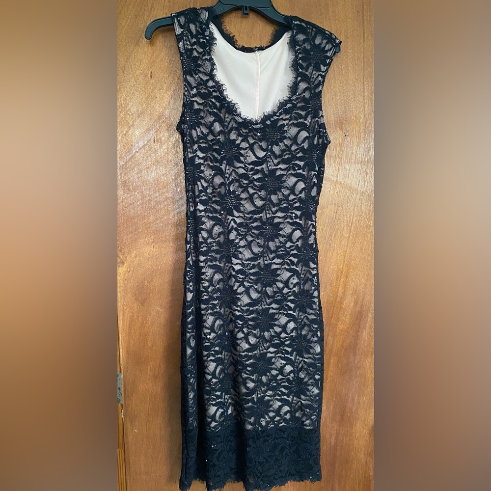 Tiana B. Black Lace Strapless Dress